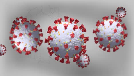 animation of covid 19 cells spinning over network of connections