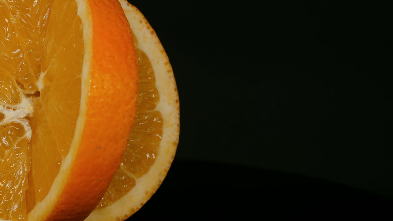 Orange on a black background.