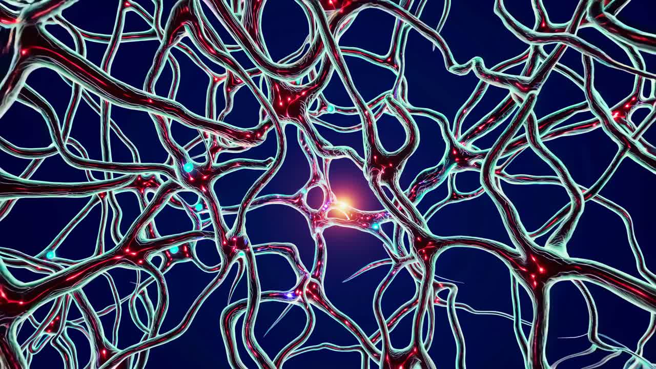 3D Illustration of Neuron Network