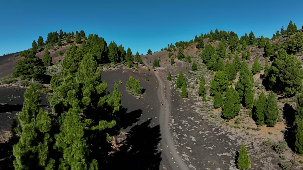 Aerial drone view of the landscape of La Palma, Canary Islands, Spain