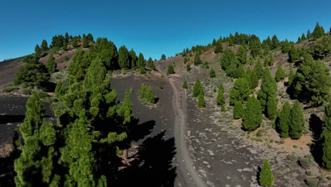 aerial drone view of the landscape of la palma, canary islands, spain