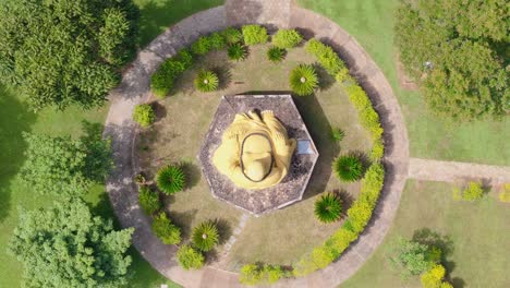 aerial details of the chen tien buddhist temple in foz do iguaçu