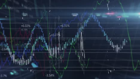 Finanzdatenverarbeitung-Vor-Blauem-Hintergrund