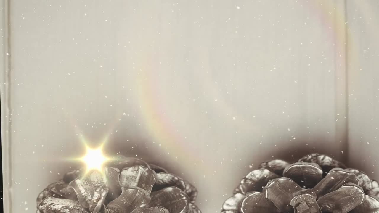 크리스마스에 코너 위에 떨어지는 빛의 트레일과 눈의 애니메이션