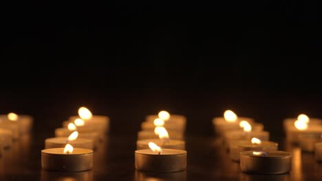 burning tea lights
