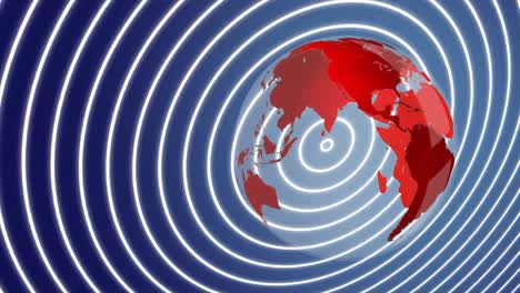 rotating globe and circle wave effect