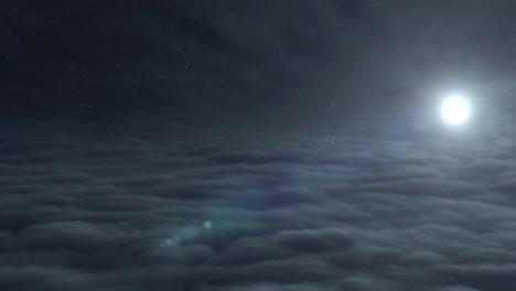 Zeitraffer-Von-Wolken-über-Dem-Nachthimmel