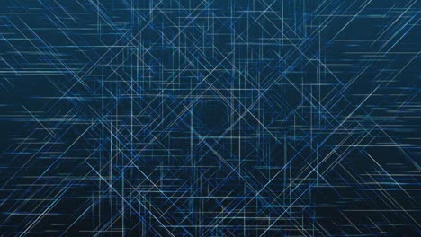fondo cuadrado abstracto línea azul animación de brillo moviéndose lentamente sobre fondo negro. concepto de arte 4k