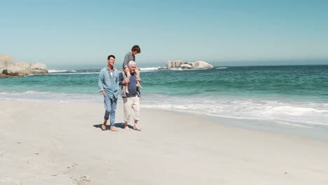 young boy with his father and grandfather