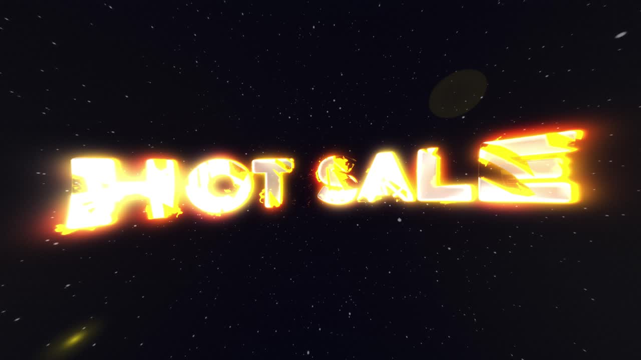 Dynamische 'Hot Sale' tekstonthulling met vurige gloedanimatie