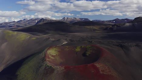 Raudaskal-Crater-Near-The-Hekla-Stratovaolcano-At-Summer-Under-Blue-Sky-With-Clouds-In-Iceland