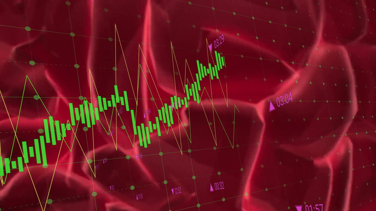 은색 추상적인 배경에 대한 금융 데이터 차트 애니메이션