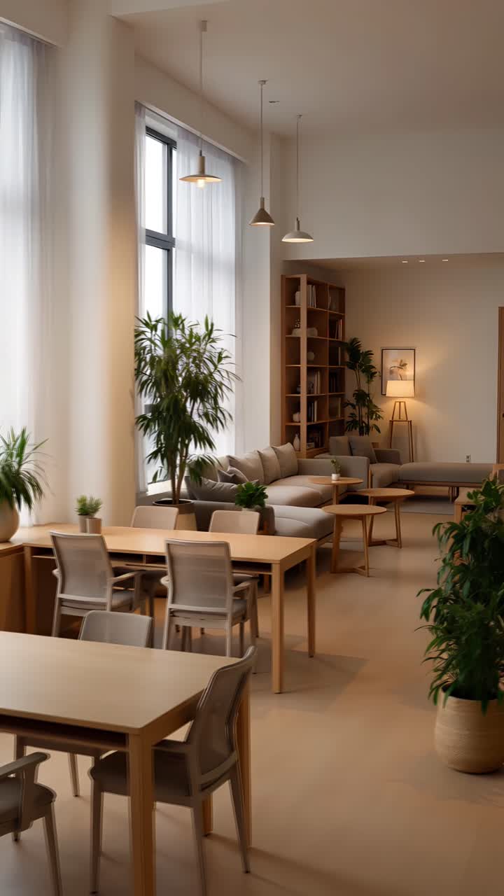 Interni Estetici di Spazio Coworking Moderno 4K