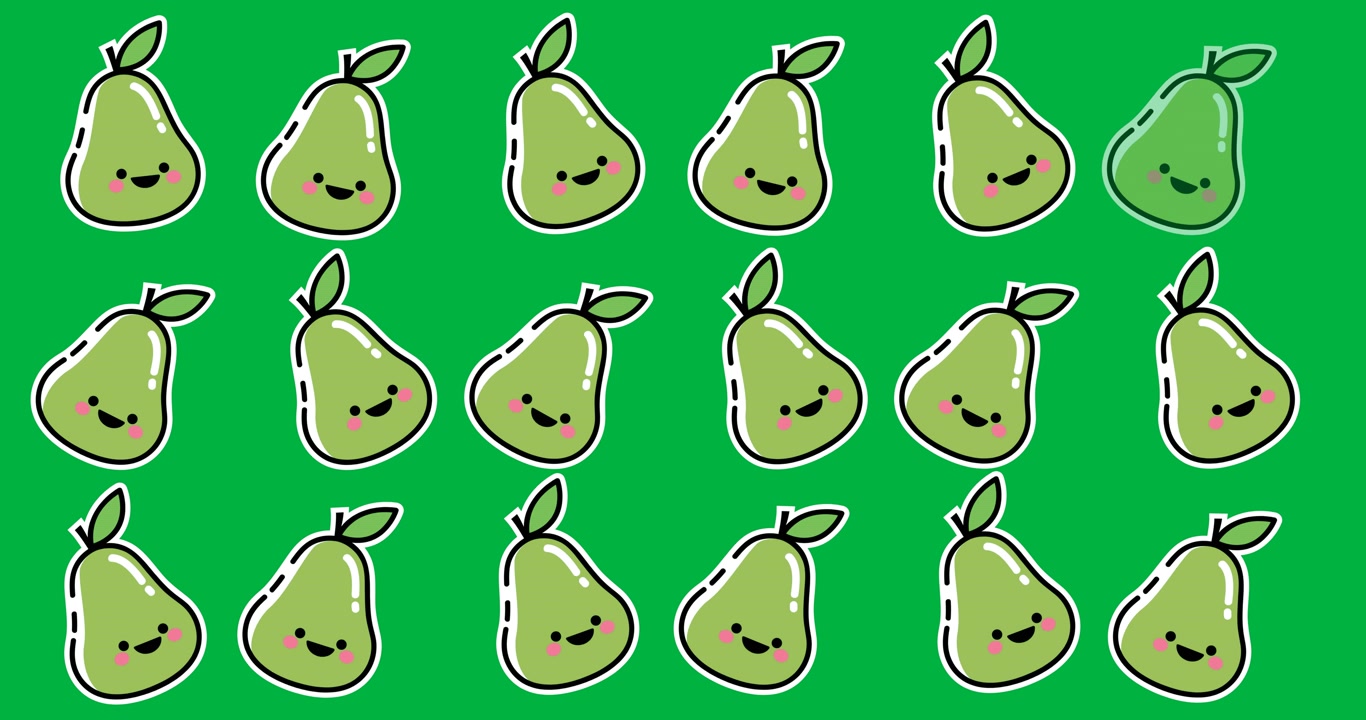 Animazione digitale di multiple icone di guava su sfondo nero