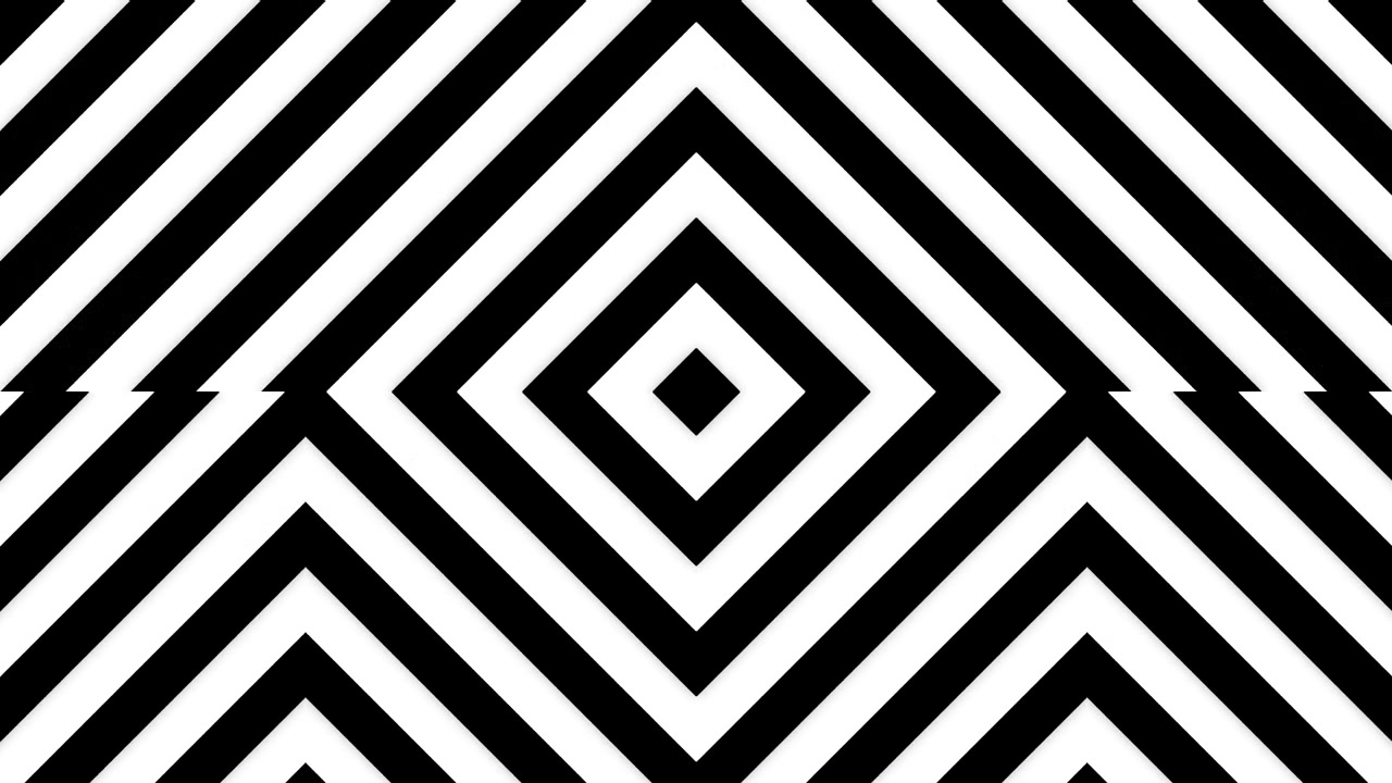 Hypnotisk sort-hvidt geometrisk mønster i loop