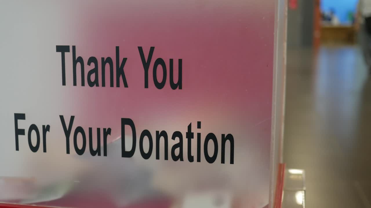 Cartello di ringraziamento per la donazione