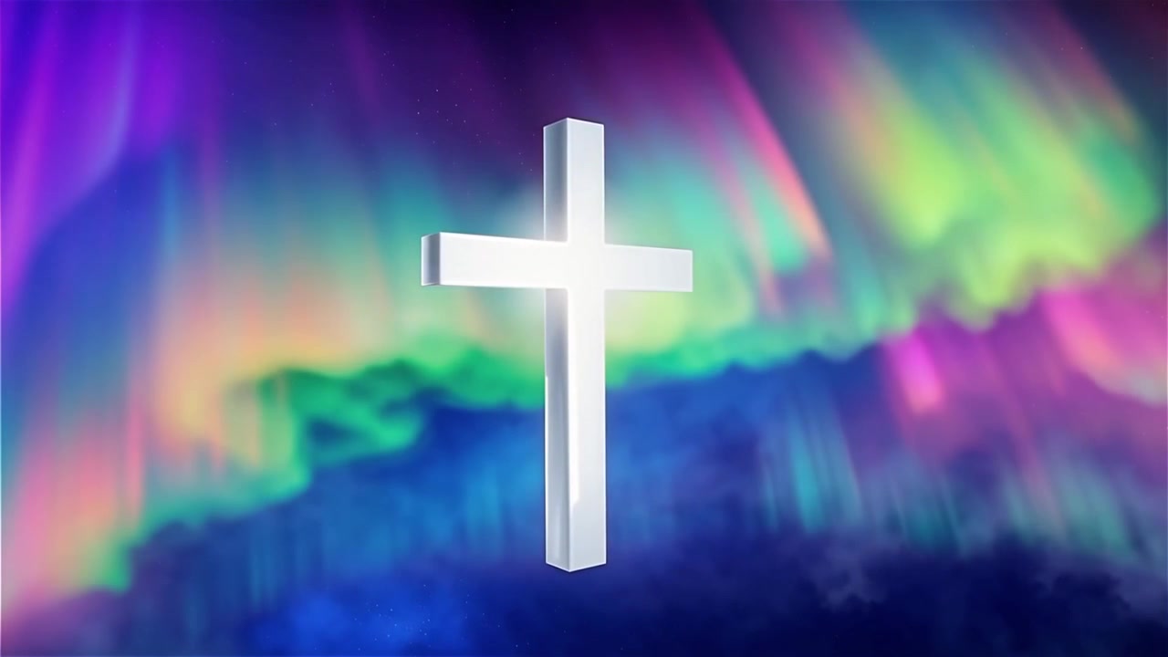 Christian Cross Heavenly Light Worship Background