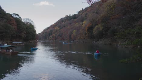 autumn river cruise in japan