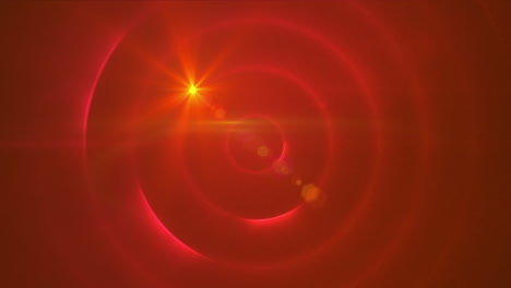 digital animation of concentric circles effect and spot of light against red background