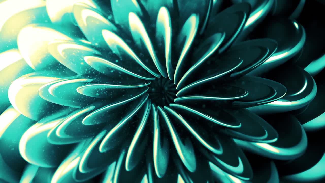 renderizado 3d abstracto con brillo turquesa y cian