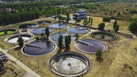 planta de tratamiento de aguas residuales desde arriba