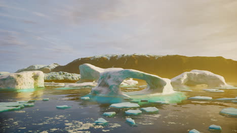 Close-up-of-iceberg-on-black-sand-shore