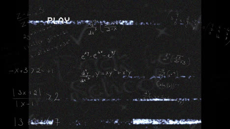 animation of mathematical equations and interference over back to school text on black background