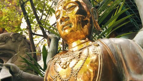 statue of goddesses in sri lanka buddhist temple