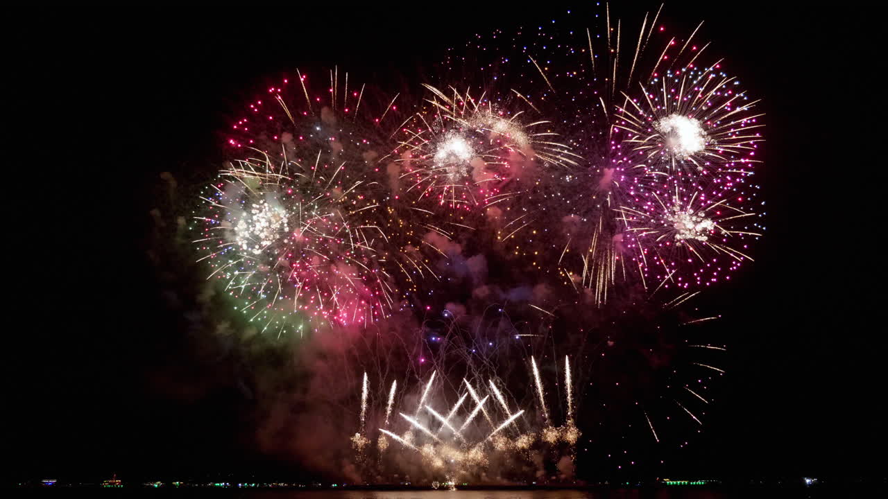 Splendid fireworks festival during New Year's Eve