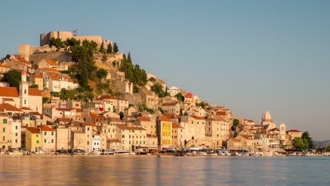 Lapso-De-Tiempo-De-La-Ciudad-De-Sibenik-En-Croacia