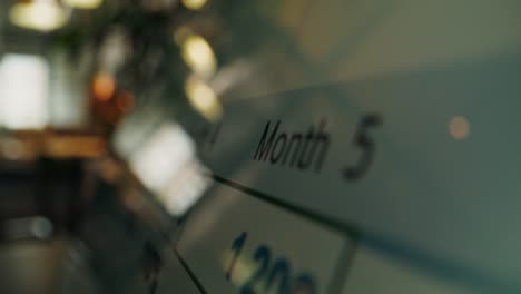 blurred calendar display in an office setting