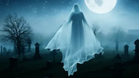 ghost in a graveyard