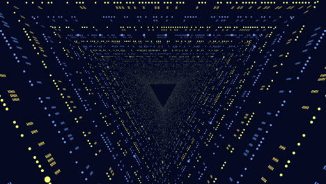 dynamic 3d triangular pattern with blue and yellow lines