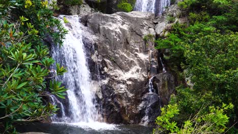 pristine waterfall cascade in tropical jungle, ninh thuan, vietnam