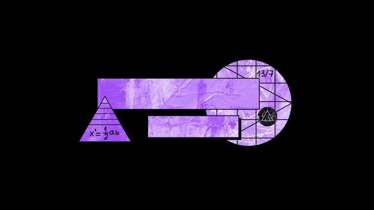 Geometric Shapes and Equations on Black Background