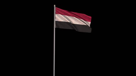 yemen flag with alpha channel, 4k video is transparent,