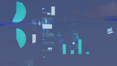animación del procesamiento de datos sobre un fondo negro