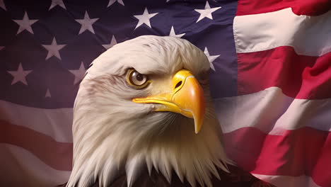 bald eagle with american flag