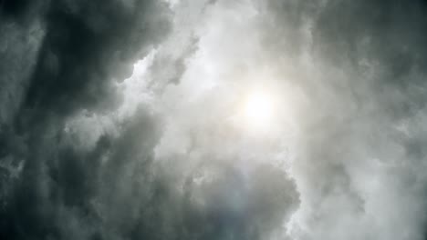 atmospheric point of view inside the thick clouds above the sky