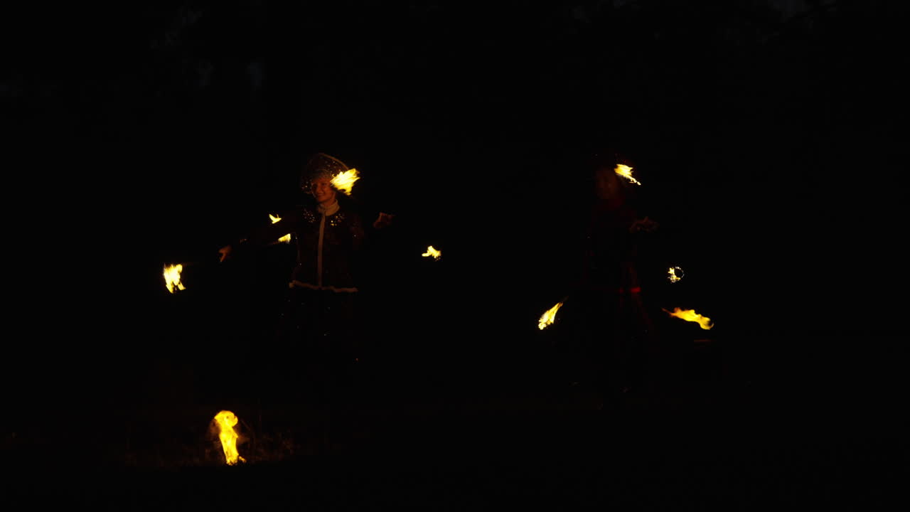 Fire Jugglers at Night