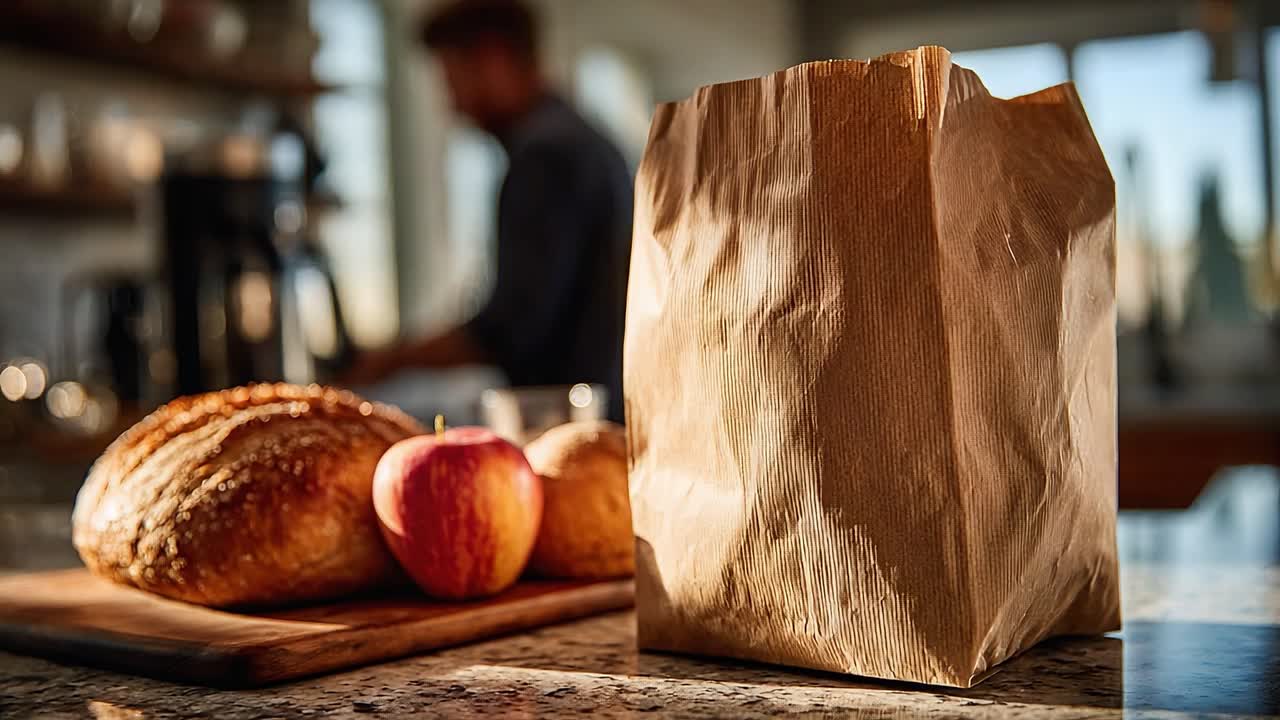 A Glimpse of Freshly Baked Bread and an Apple in a Cozy Kitchen Setting, Highlighting the Warmth of Home-Cooked Meals and the Joy of Simple Ingredients