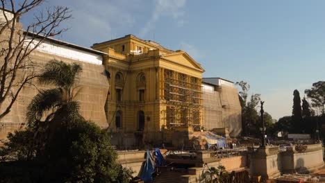 ipiranga museum, the historical palace and monument in sao paulo city, under renovation for the reopening of the bicentennary in 2022