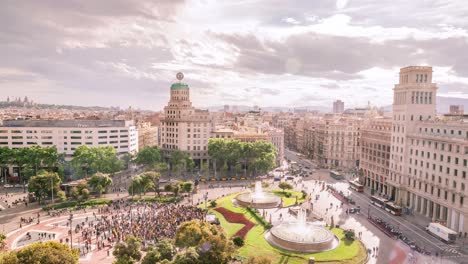 barcelona's catalonia square timelapse