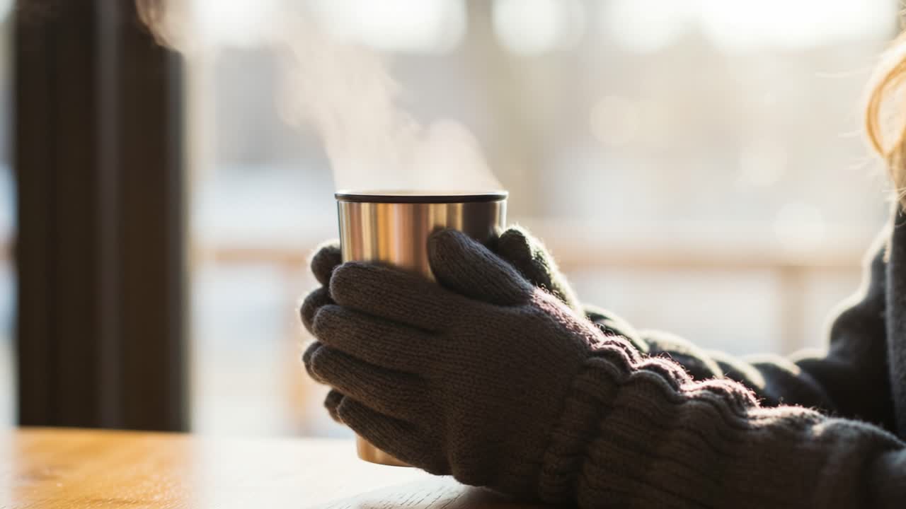 Warmth in a Cup: A Cozy Moment with a Steaming Mug, Perfect for Embracing the Comforts of the Season and Enjoying a Peaceful Moment of Reflection