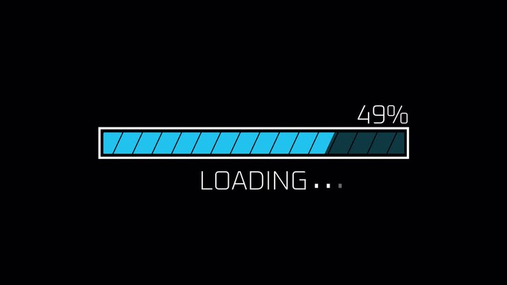 Animated Digital Loading Bar Filling Up to 100 Percent