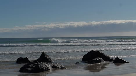 perfect swells for surfers - snapper rocks gold coast qld australia -slow motion