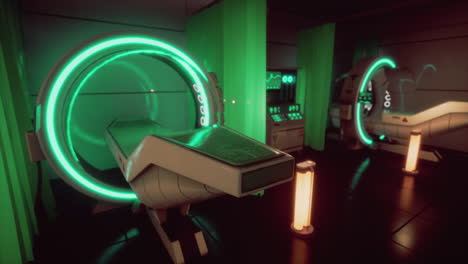 futuristic medical scanner room