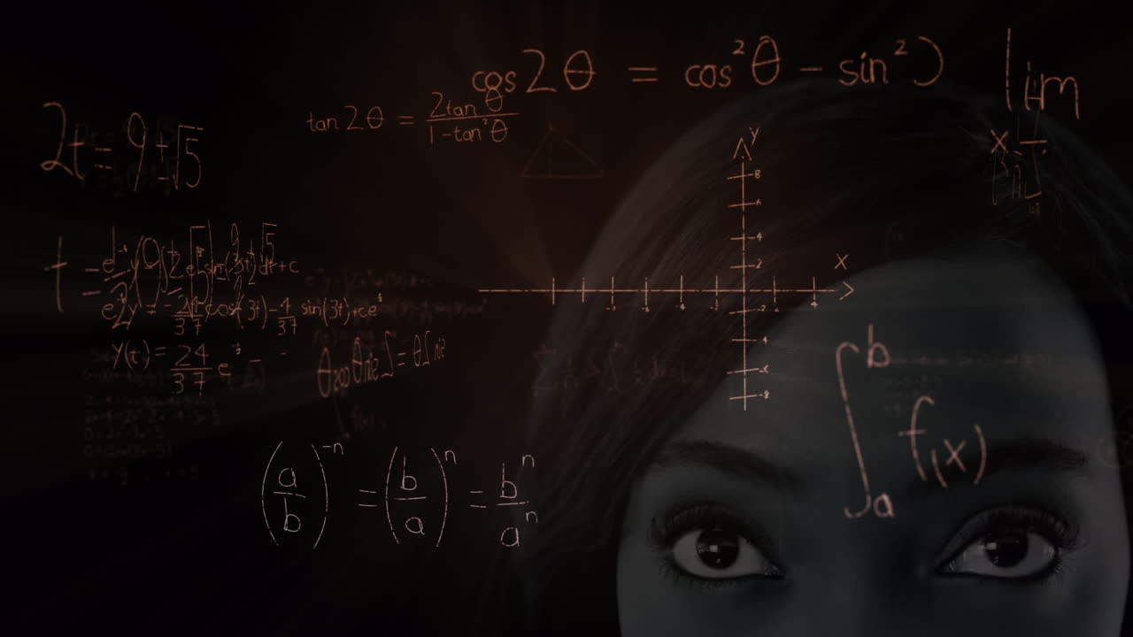 animación de ecuaciones matemáticas sobre la mujer