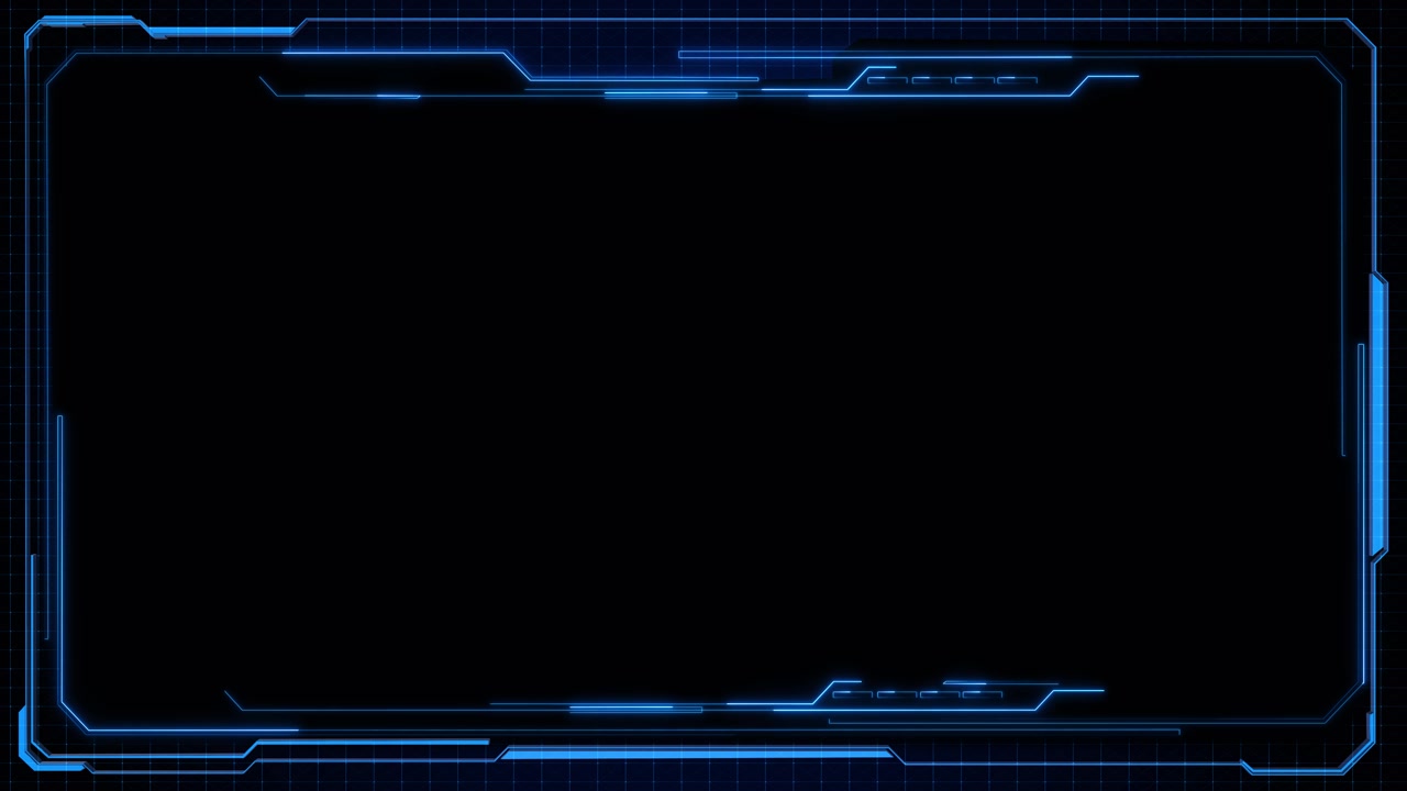 Blue futuristic hud frame background glowing border grid texture dark copy space cyber interface