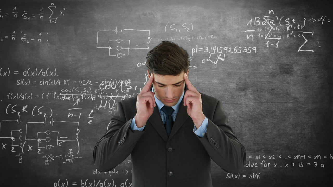 머리에 손을 은 사업가